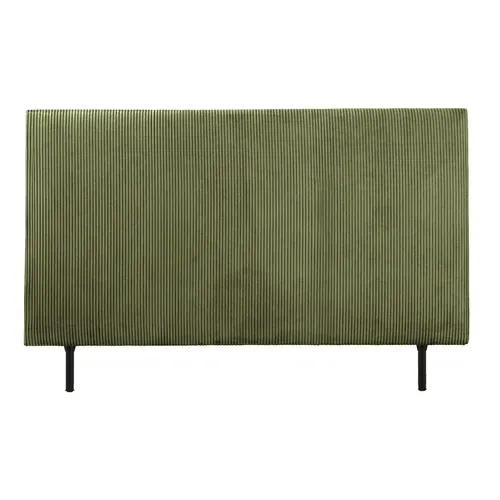 Tête de lit velours côtelé HAVANE kaki L. 163 cm vue de face