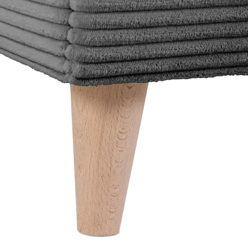 Lit 140x190 cm JAPP velours côtelé Anthracite