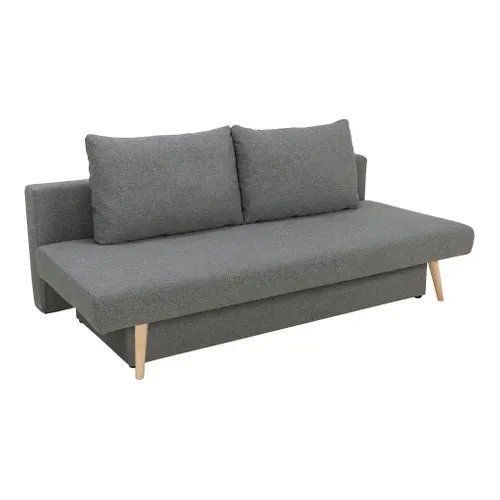 Banquette-lit 3 places VILLA tissu gris vue 3/4