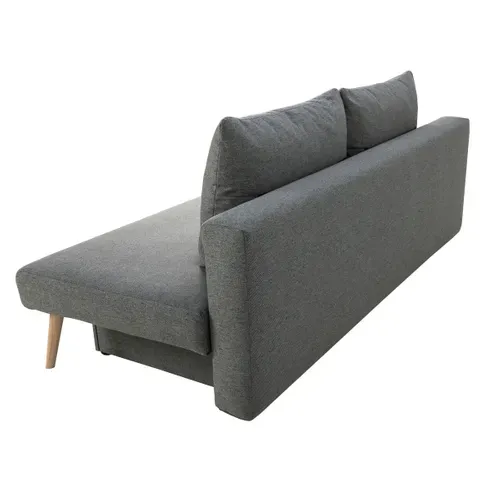 Banquette-lit 3 places VILLA tissu gris vue de derrière
