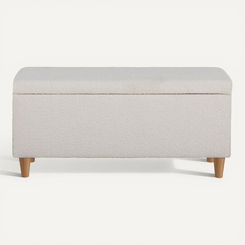 Banc coffre JAPP tissu bouclette beige vue de face