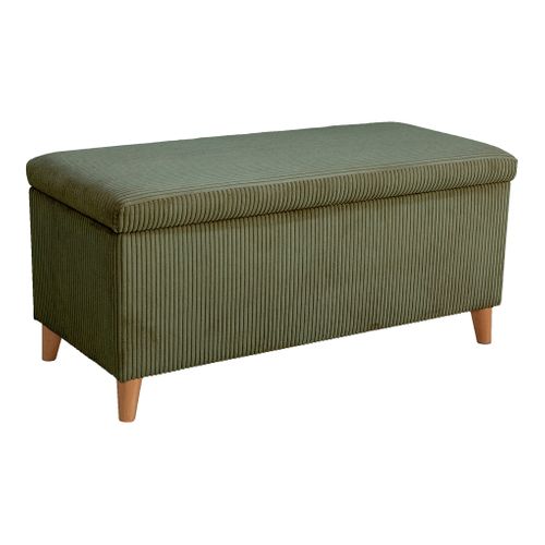 Banc coffre JAPP velours côtelé kaki vue 3/4