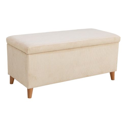 Banc coffre JAPP velours côtelé beige