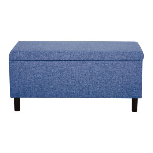 Banc coffre JAPP tissu bleu vue de face