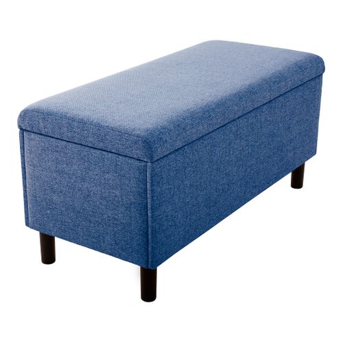 Banc coffre JAPP tissu bleu vue 3/4