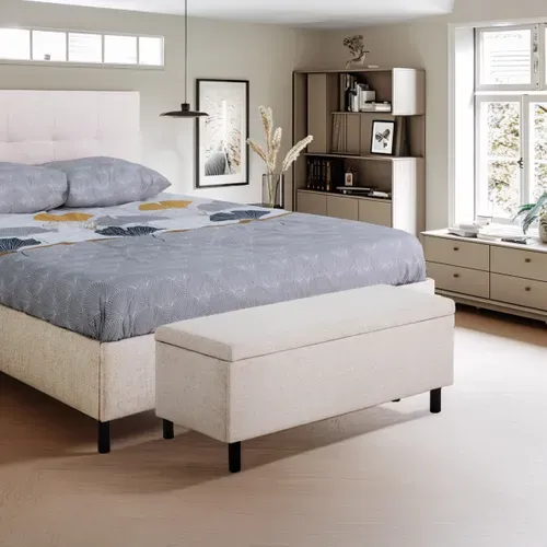 Banc coffre JAPP tissu beige vue d'ambiance 1