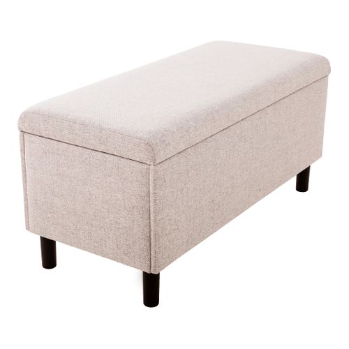 Banc coffre JAPP tissu beige vue 3/4