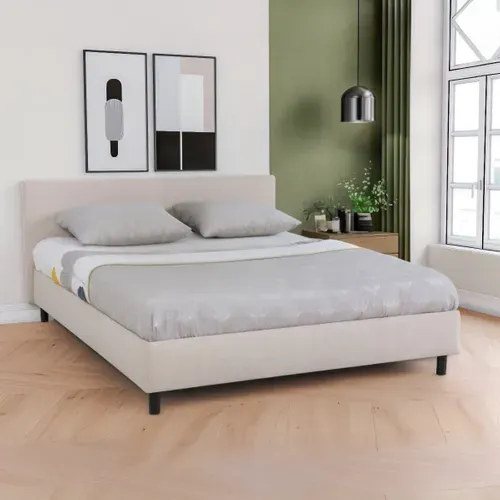 Lit 140x190 cm ARCHIE Beige vue d'ambiance 1