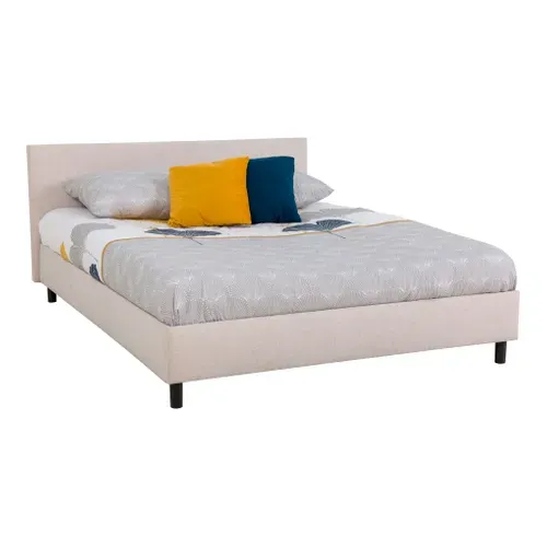 Lit 140x190 cm ARCHIE Beige vue 3/4