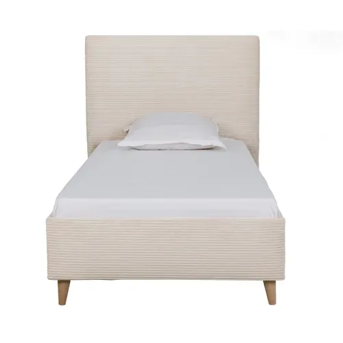 Lit 90x190 cm JAPP 3 velours côtelé beige