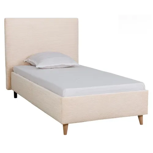 Lit 90x190 cm JAPP 3 velours côtelé beige