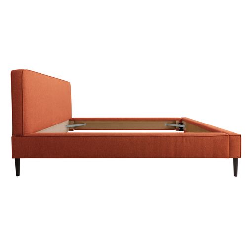 Lit 140x190 cm VICTORIA tissu style terracotta vue de profil
