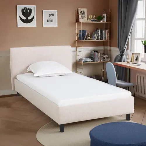 Lit 90x190 cm ARCHIE Beige vue d'ambiance 1