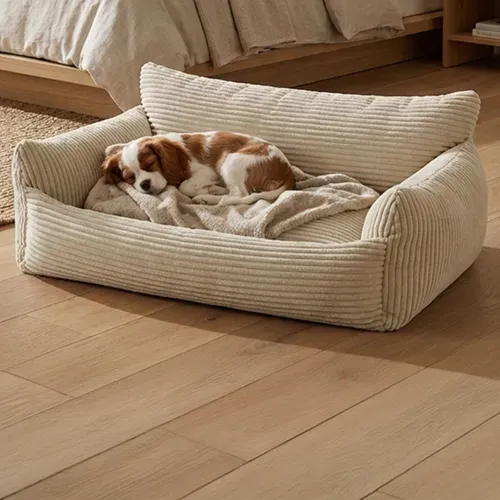Canapé pour chien HAPPY velours côtelé beige