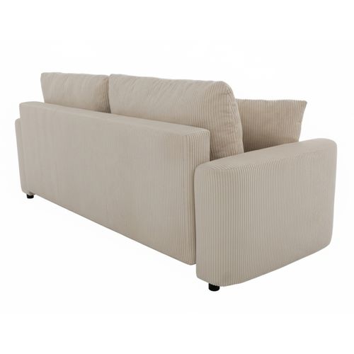 Canapé 3 places convertible MAEVA velours côtelé perle