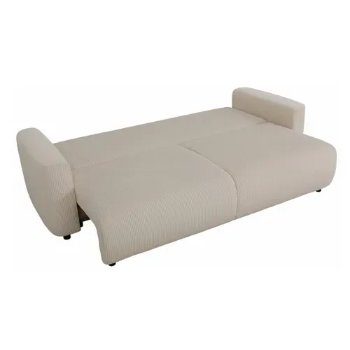 Canapé 3 places convertible MAEVA velours côtelé perle