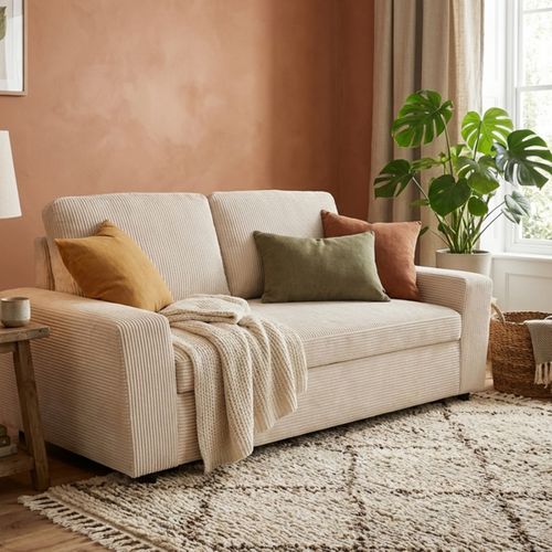 Canapé 2,5 places HAPPY tissu velours beige