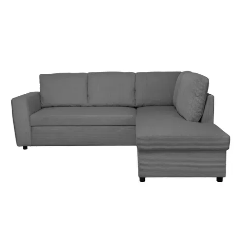 Canapé d'angle HAPPY convertible droit anthracite vue de face