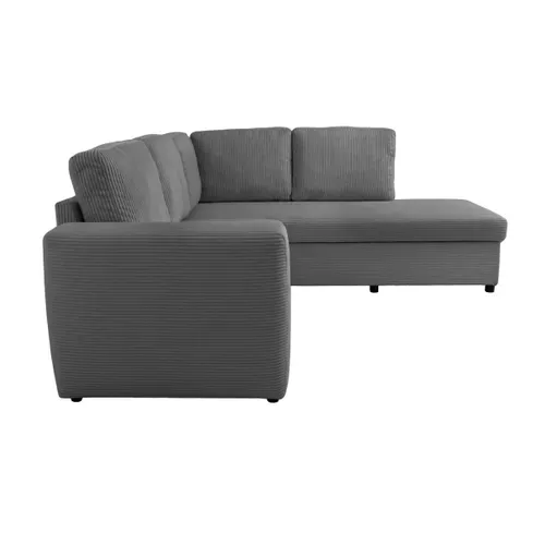 Canapé d'angle HAPPY convertible droit anthracite vue de profil