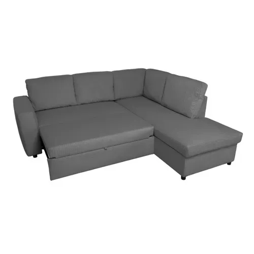 Canapé d'angle HAPPY convertible droit anthracite