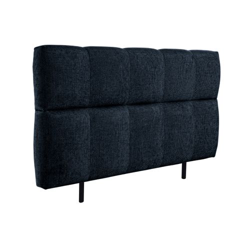 Tête de lit tissu L. 160 cm BUBBLE bleu marine vue de profil