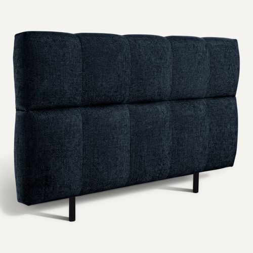 Tête de lit tissu L. 160 cm BUBBLE bleu marine vue 3/4