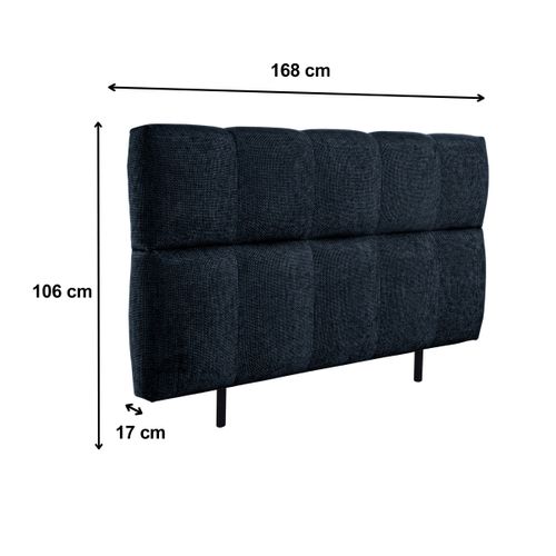 Tête de lit tissu L. 160 cm BUBBLE bleu marine