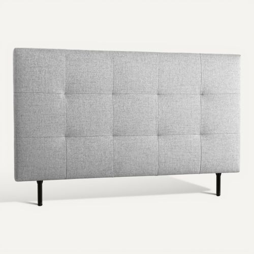 Tête de lit tissu L. 140 cm KARTY gris vue de face