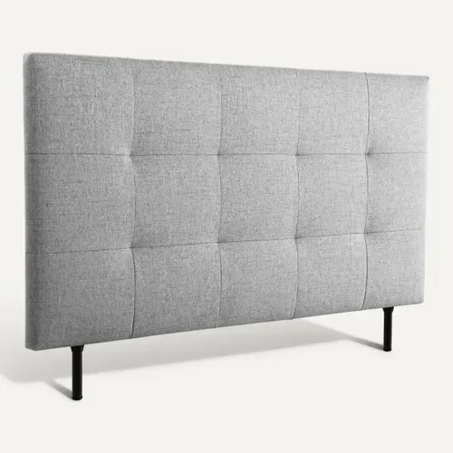 Tête de lit tissu L. 140 cm KARTY gris vue 3/4