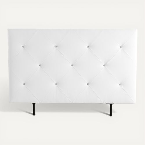 Tête de lit PU L. 160 cm KARTY blanc diamant vue de face