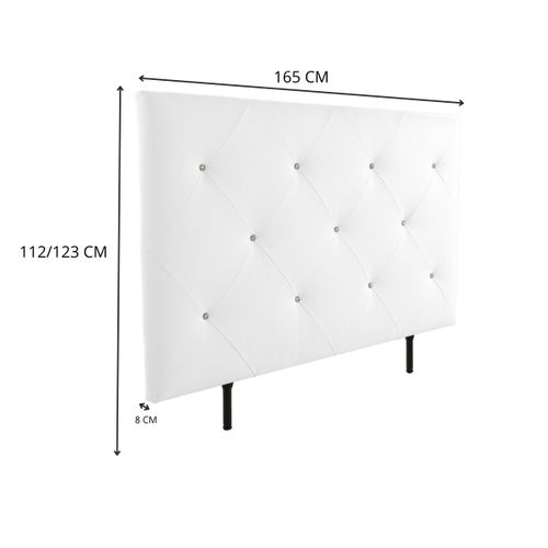 Tête de lit PU L. 160 cm KARTY blanc diamant