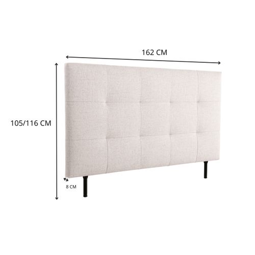 Tête de lit tissu L. 160 cm KARTY beige