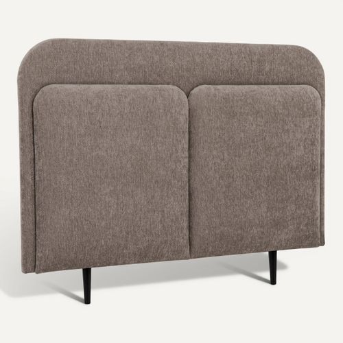 Tête de lit tissu L. 160 cm TYLA taupe vue 3/4