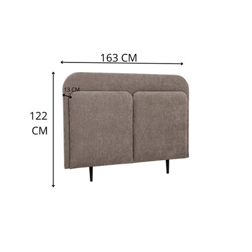 Tête de lit tissu L. 160 cm TYLA taupe