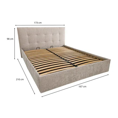 Lit coffre 160x200 cm JAPP 3 tissu greige
