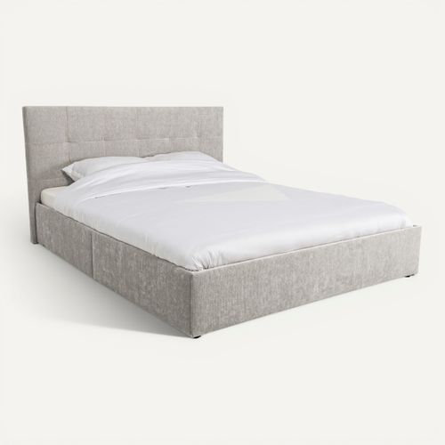 Lit coffre 160x200 cm JAPP 3 tissu gris vue 3/4