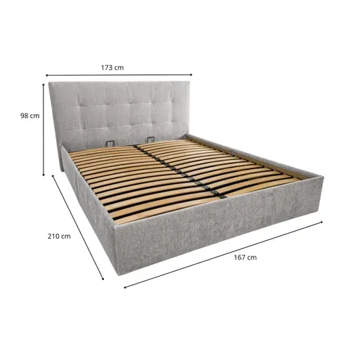Lit coffre 160x200 cm JAPP 3 tissu gris