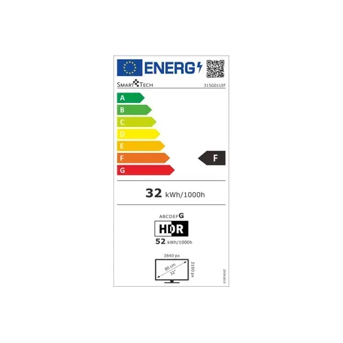 Ecran PC Gaming 32" (80 Cm) 315g01uif 4k Uhd, 3840*2160 ,144hz, Dalle Ips