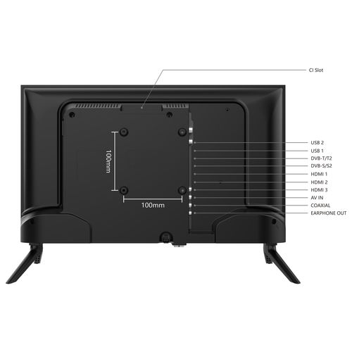 Téléviseur LED 22" (55 Cm)  Full HD - 22fn01v, HDMI, USB, Résolution: 1920x1080