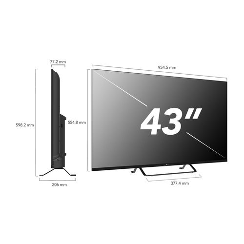 Téléviseur QLED 4k Uhd 43" (109 Cm) 43qv02v Vidaa TV - 3xHDMI - 2xUSB - Dolby Audio - Hdr10