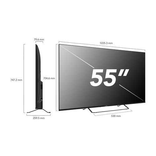 Téléviseur Qled 4k Uhd 55" (139 Cm) 55qv02k Vidaa TV- 3xHDMI - 2xUSB - HDR 10 - Dolby Audio