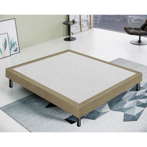 Sommier 120x190 Tapissier Déco Couleur Taupe Resistant Jusqu'à 120 Kg Par Personne