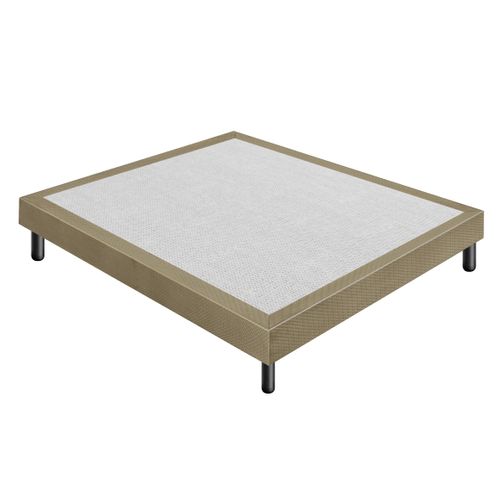 Sommier 120x190 Tapissier Déco Couleur Taupe Resistant Jusqu'à 120 Kg Par Personne