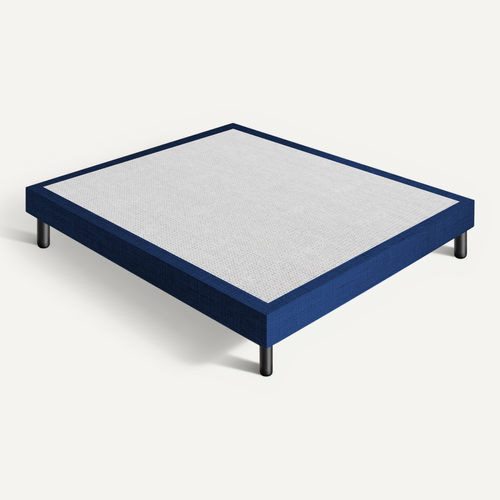 Sommier 160x200 Tapissier Déco Couleur Bleue Resistant Jusqu'à 120 Kg Par Personne
