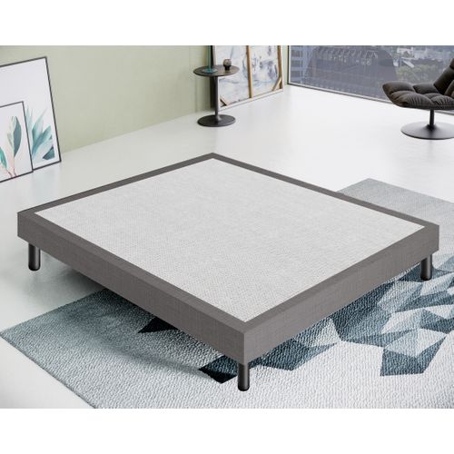 Sommier 180x200 Tapissier Déco Couleur Gris Resistant Jusqu'à 120 Kg Par Personne