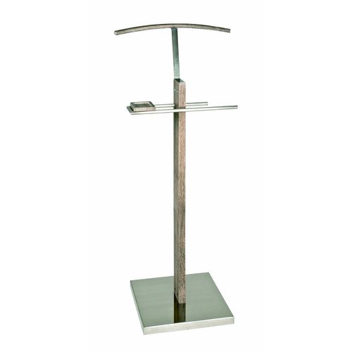 Valet De Nuit En Mdf Coloris Décor Chêne Truffe-aspect D'acier Spécial, L46 X P35 X H110 Cm -pegane-