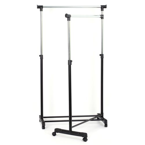 Portant Double Pivotant, H Ajustable De 104 à 174 Cm X L90.5 Cm X P 43 Cm
