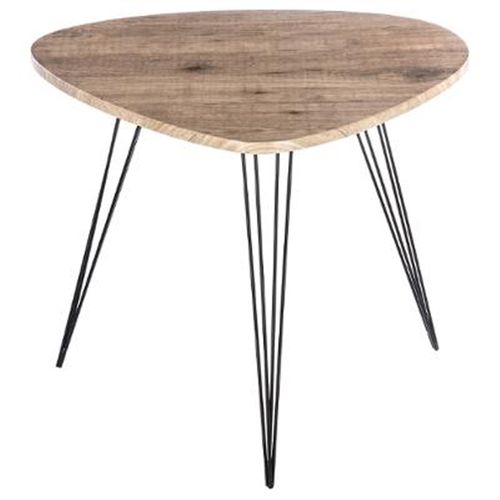Table D'appoint En Mdf Coloris Marron - Dim : L 69 X L 54 X H 60 Cm