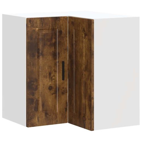 Meuble D'angle Suspendu Cuisine Lyon - Gris Béton, Bois D'ingénierie, Dimensions 57x57x60 Cm, Capacité 60 Kg