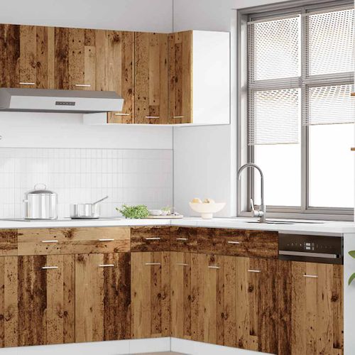 Meuble Haut De Cuisine - Armoire D'angle De Cuisine Vieux Bois 57x57x60cm Bois Ingénierie C22